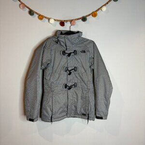 The North Face Hyvent black and white patterned toggle snowboarding coat